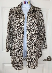 👚 Chico’s Animal Print Tunic Blouse Cheetah Leopard 🐆 Size 1 ( 8-10) - Picture 1 of 12