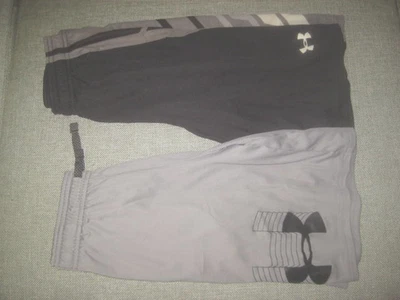 Lot of 2  Under Armour Youth Boys Size Medium YMD UA Gray & Black - Image 1 of 4