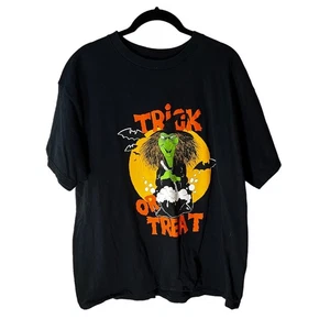 Vintage Halloween Trick Or Treat Green Witch Tee XL 1990s 90s - Picture 1 of 7