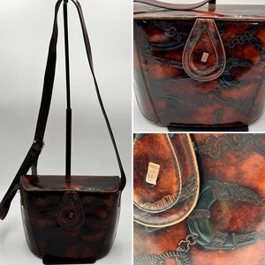 SONDRA ROBERTS HANDBAG BROWN CROSS BODY EQUESTRIAN BRIDLE TACK PURSE BUCKET BAG - Picture 1 of 17