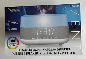 Zent Multipurpose Bluetooth LED Light, Diffuser, Speaker, Alarm Clock, New - Picture 1 of 6