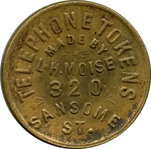 San Francisco, California CA L. H. Moise 320 Sansome St. Telefon Medaille - Bild 1 von 2