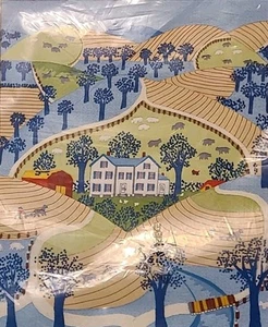 NOS Vtg Paragon Folk Art Stitchery Needlework Kit The Big Farm In Spring Crewel - Picture 1 of 8