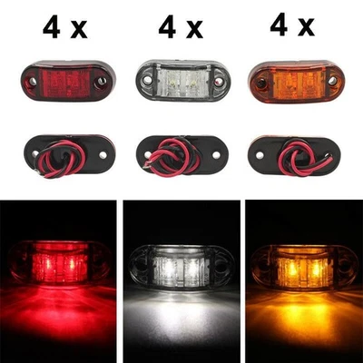 Accessories Marker Indicator Light Lamps 4 pcs 12V 24V Truck Waterproof - Image 1 of 4