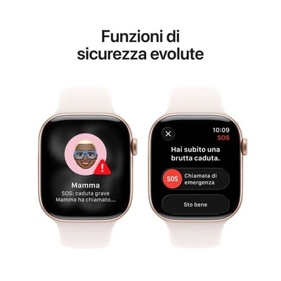 Apple Watch Series 11 GPS 46mm Smartwatch Cassa Alluminio Oro Rosa con Band Rosa - Immagine 1 di 4