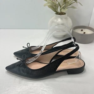 Kate Spade Veronica Slingback Pointed Toe Sandals Leather Black Women US 9B NWOB - Picture 1 of 8