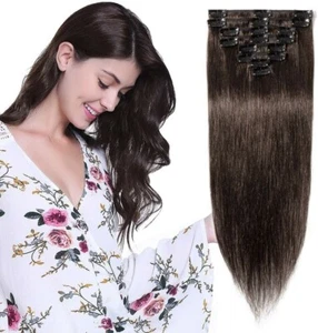 Extensiones de cabello Elailite 8 piezas pinza de cabello en marrón oscuro liso 22 pulgadas 70 g - Imagen 1 de 1