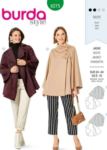 Burda 6275 Misses Jacket Sewing Pattern Sizes 8-18  (2 Styles) New! - Picture 1 of 3