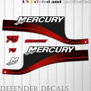 Mercury 75 HP ELPTO Two Stroke 1999-2006 outboard engine decal sticker RED set - Picture 1 of 1
