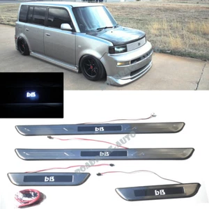 For 04-06 Scion xB Toyota bB LED Door Step Trim Stainless Sill Scuff Plate x4 - Picture 1 of 5