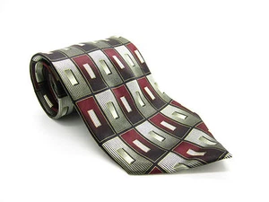 Corbata hecha a mano con patrón geométrico multicolor de seda CROFT & BARROW - Imagen 1 de 2
