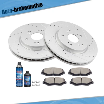 ROTORES DE FRENO RANURA TALADRO DELANTERO PASTILLAS DE CERÁMICA PARA HONDA CR-V EX-L i-Style 2012-2016 Foto 1 de 4