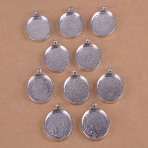 10x Cabochon 22x30mm Antik Silber Fassungen Anhänger Medaillons DIY - Picture 1 of 4