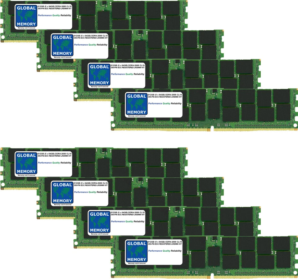512GB 8x64GB DDR4 2666MHz PC4-21300 ECC REGISTERED LRDIMM MAC PRO (2019) RAM KIT - Image 1 of 1