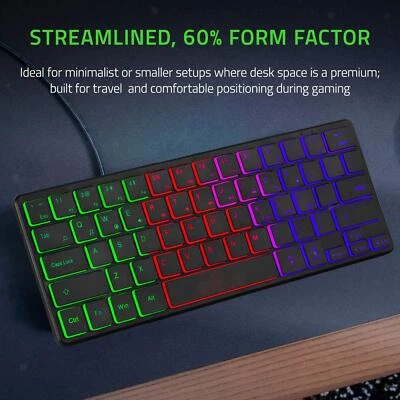 64 Keys Gaming Keyboard Mini Waterproof USB for Travel Android iOS - Image 1 of 4