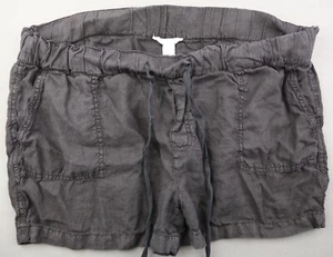 Women's 2021 Caslon Linen Utility Shorts Mid Rise Drawstring Black Sz XL (38x3) - Picture 1 of 5