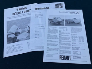 Reliant TW9 Chassis Cab & Melford Truck Brochure & Price List - UK Issue 1972 - Picture 1 of 1