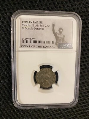 Claudius II   AD 268-270 ROMAN EMPIRE BI Double-Denarius  NGC - Image 1 of 2
