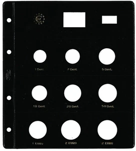 PARDO 1730 HOJA NUMIS MONEDAS SERIE EURO 9 ALOJAMIENTOS 8+2 EURO CONMEMORATIVA - Picture 1 of 1