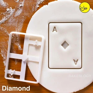 Poker Card Ace Diamond Cookie Cutter | Alice's Adventure in Wonderland tea party - Picture 1 of 5