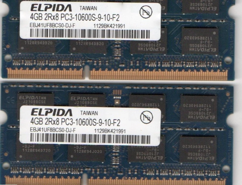 8GB 2x 4GB Acer Aspire Series 5745G 5749Z 5750G 5755G 5820TG 5940G DDR3 Memory - Image 1 of 1