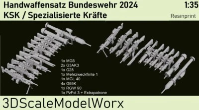 3DSCALEMODELWORX Bundeswehr Handwaffensatz KSK Spezialisierte Kräfte 2024 1:35