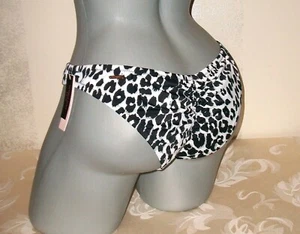  Neu mit Etikett Victoria Secret Badeanzug Bikini L schwarz weiß Animal ltsy geraffter Rücken  - Bild 1 von 5