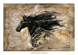 Black Beauty Art by Marta Wiley Black Horse Print 36x24
