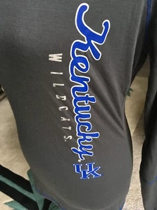 KY Wildcats Gray & Blue Hoodie Long Sleeves NWT $36.00 Retail Medium Top - Picture 1 of 5