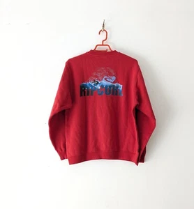rip curl vintage retro surf Long sleeve centre logo sweatshirt Red Boys size 14 - Imagen 1 de 7