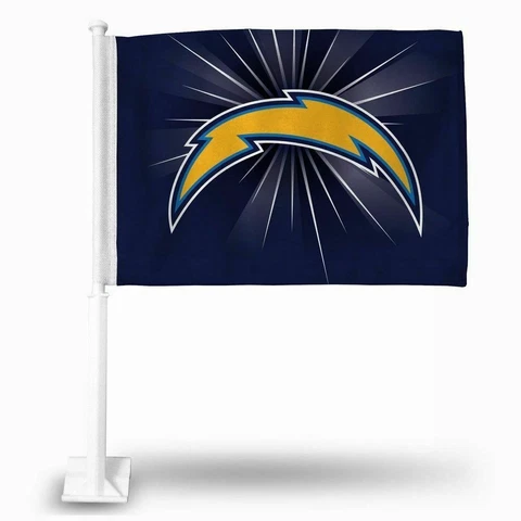 NFL San Diego Chargers Car Flag White Pole Double-sided Cover