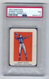 'Tarjeta de fútbol americano Wheaties 1952 Johnny Lujack Chicago Bears clasificación PSA 7 - Imagen 1 de 2