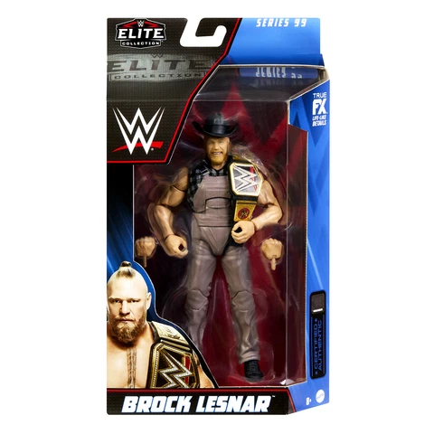 Brock Lesnar (Brown Overalls) - WWE Elite 99 Mattel Toy Wrestling Figure Cover