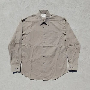 St Michael Marks & Spencer Shirt Mens Size 15 ½ Beige Work Long Sleeve Button Up - Picture 1 of 3