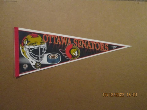 NHL Ottawa Senators Vintage Circa 1990's Team Logo Goalie Helmet Pennant Cover