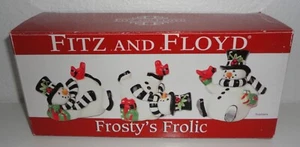 Fitz and Floyd Frosty's Frolic Set of 3 Snowman Tumbler Figurines w/ Box 2010 - Picture 1 of 3