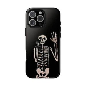 For iPhone / Galaxy / Pixel | Phone-Ink Case - Black White Spooky Skeleton - Picture 1 of 239