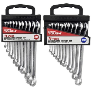 Hyper Tough Combination Wrench Set 11 Piece Chrome Vanadium Steel Hand Tool - Picture 1 of 5