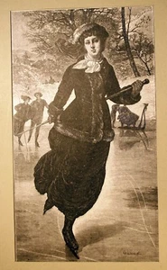 "En el hielo" grabado en madera según Giacomotti 1884-18,5x10,5 cm - Imagen 1 de 2
