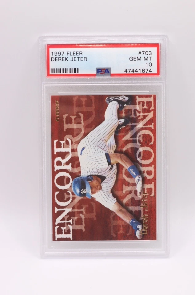 1997 Fleer #703 Derek Jeter - ENCORE  PSA 10- New York Yankees HOF - Image 1 of 2