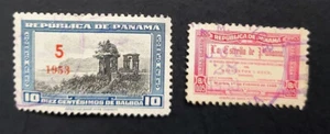PANAMA Vintage Canceled Assorted Postage Stamps Lot of 2 - Picture 1 of 4