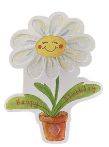 Luxury Greeting Card- Happy Birthday- Flower Daisy - Envelope Included - Imagen 1 de 2