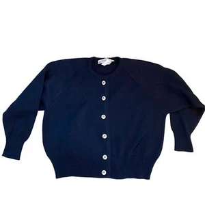 Bonpoint Wool Cardigan Sweater Girl's Size 8 Blue Button-up Mid-weight Premium - Picture 1 of 3