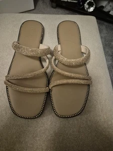 Sparkly Bronze Sandals. Size 8. Bought In Error Thinking They Were A Wide Fit - Picture 1 of 3