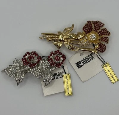 Kenneth Jay Lane Floral Joya Clip de Pelo Pasador Saks Riviera Francia Nuevo con Etiquetas Baile de graduación Foto 1 de 4