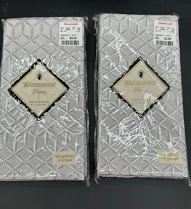 WATERFORD Linens Set of 8 Crosshaven Cloth NAPKINS Plat White NEW - Picture 1 of 4