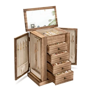 Joyero para Mujer, Cajas Grandes de Madera de 5 Capas y Organizadores para Collares Ea... - Imagen 1 de 7