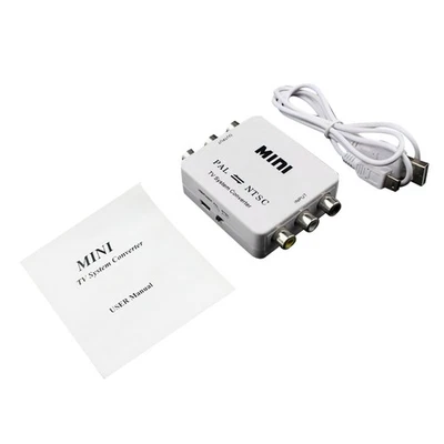 Dual-Way 3 RCA TV System Converter Format Video USB Powered PAL NTSC Converter J - Image 1 of 4