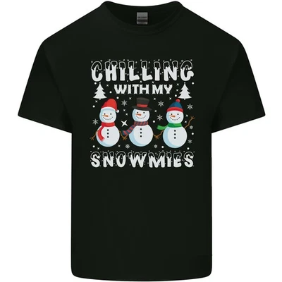 Christmas Chilling With My Snowmies Funny Kids T-Shirt Childrens - Image 1 of 4
