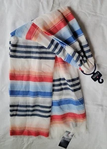 CHAPS Scialle/Wrap OS Striscia Multicolore Nuovo con Etichette 80x34 Tessuto Leggero - Foto 1 di 9